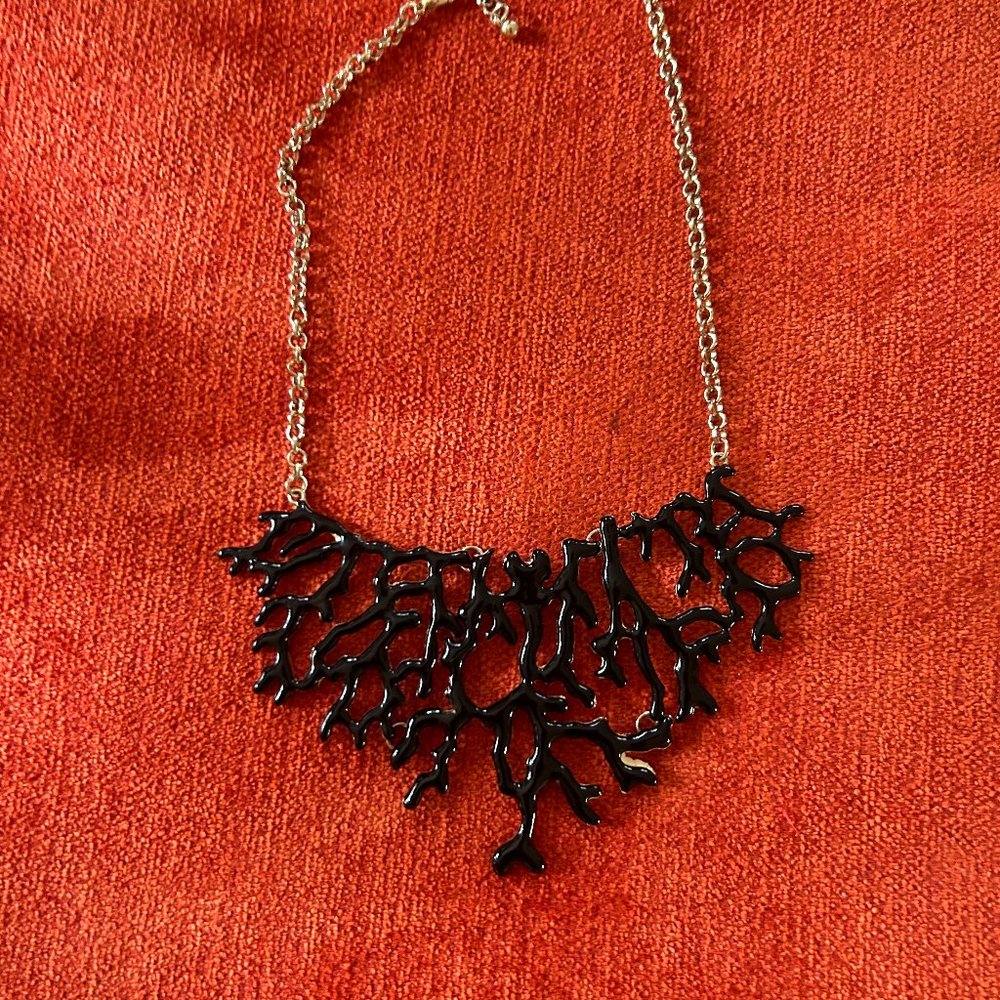 Black Metal Coral Looking Necklace